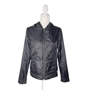 Aether Black Eco Space Hooded Women’s Jacket, Lightweight  Insulated Size 2